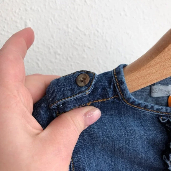 Mayoral dress long sleeve denim with floral corduroy skirt size 9 months - Picture 4 of 12